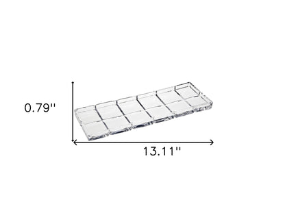 13" Clear Rectangular Crystal Serving Tray