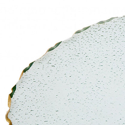 10" Clear and Gold Oval Crystal Serving Tray