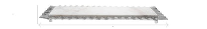 18" White and Silver Rectangular Marble Serving Tray