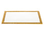 9" Gold and White Rectangular Metal Serving Tray