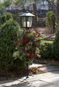 43" Black Geometric Glass And Metal Floor Lantern Candle Holder