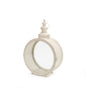 18" Ivory Ornate Metal Floor Lantern Candle Holder