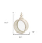 18" Ivory Ornate Metal Floor Lantern Candle Holder