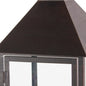 Set of Two Black Geometric Iron And Glass Floor Lantern Candle Holders