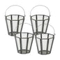 Set of Four Gray Iron and Glass Geometric Tabletop Votive Candle Holders