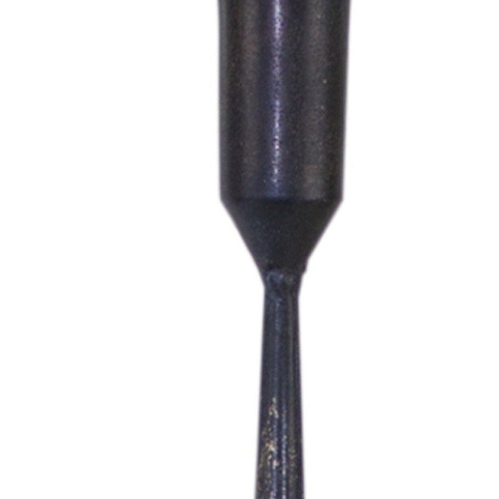 Set of Two Black Distressed Metal Tabletop Taper Candle Holders