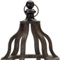 23" Black Geometric Wood And Glass Tabletop Lantern Candle Holder