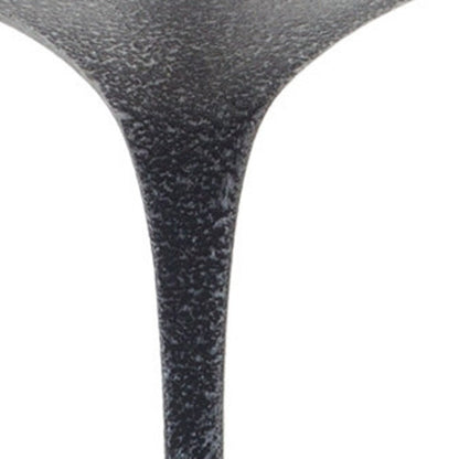 Set of Three Dark Gray Distressed Abstract Polyresin Tabletop Pillar Candle Holders