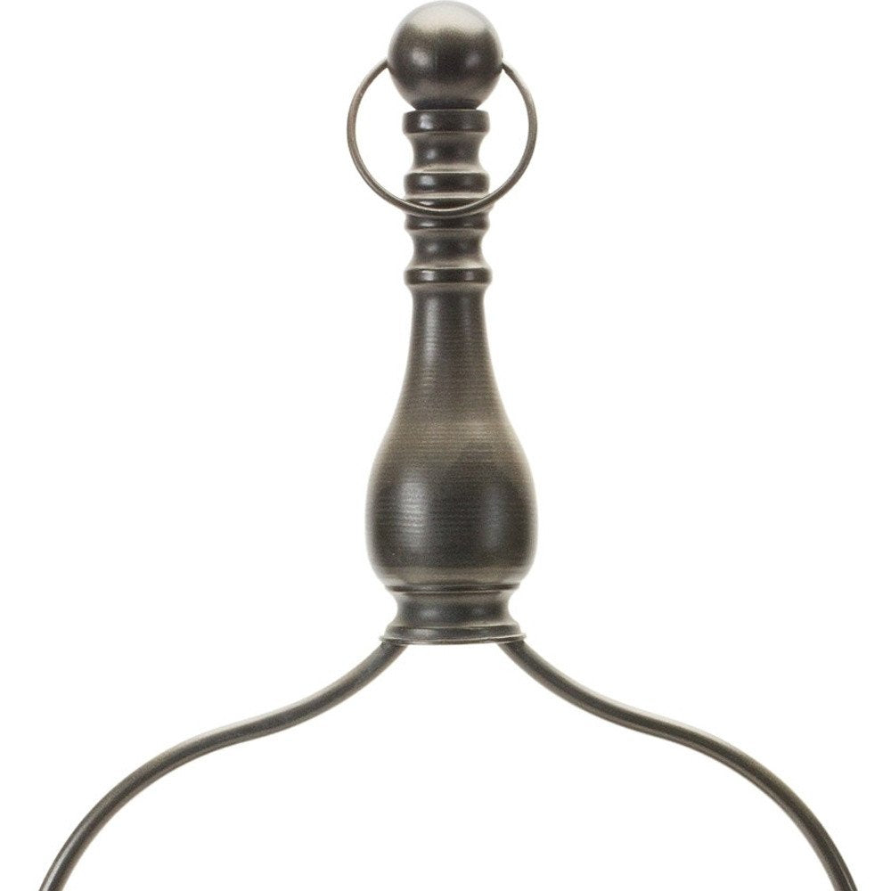 24" Brown Distressed Iron Tabletop Dish Candle Holder