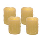 Set of Four Yellow Flameless Pillar Candle