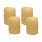 Set of Four Yellow Flameless Pillar Candles