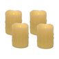 Set of Four Yellow Flameless Pillar Candles