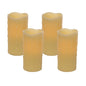 Set of Four Yellow Flameless Pillar Candles