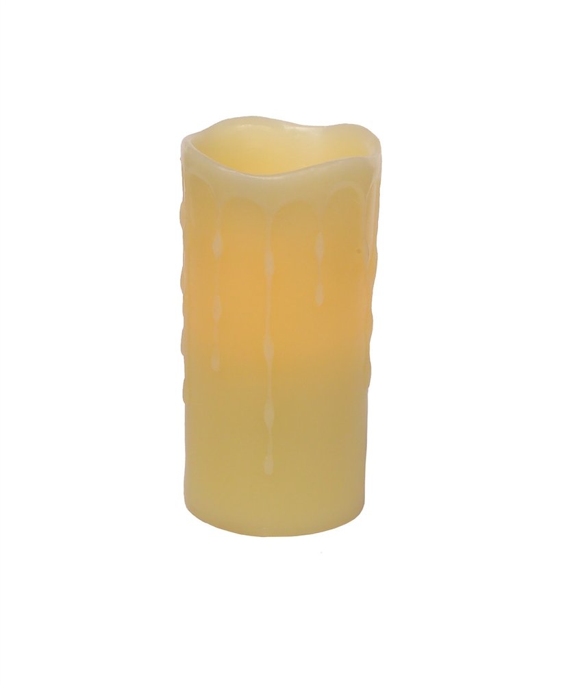Set of Four Yellow Flameless Pillar Candles