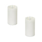Set of Two White Flameless Pillar Candle