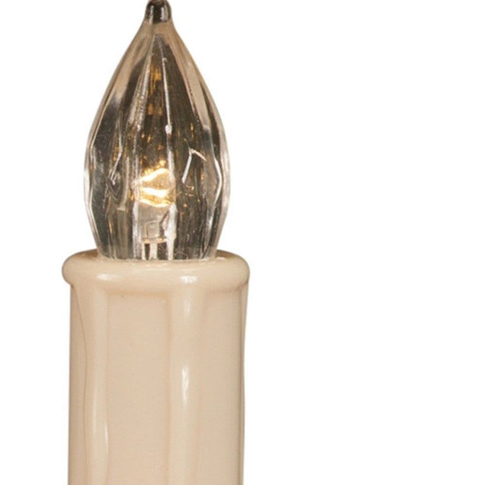 Set of Twentyfour Off White Flameless Christmas Taper Candle