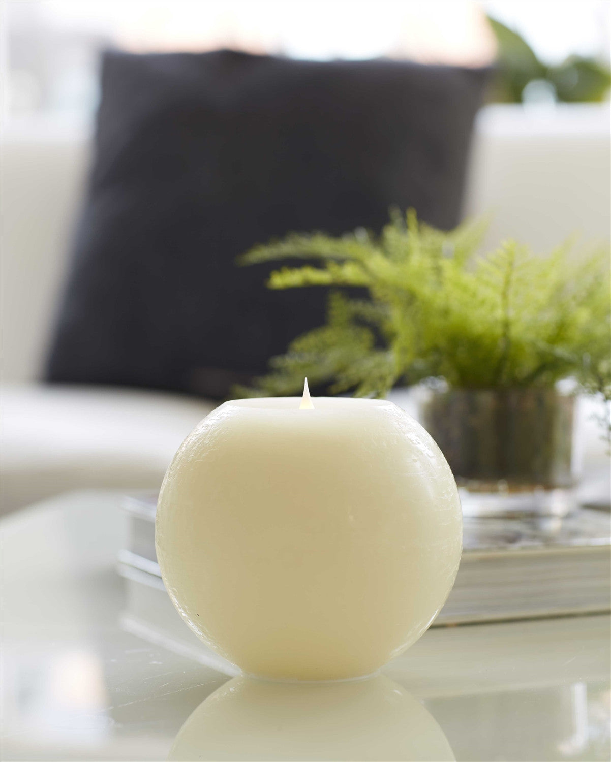 Set of Two Beige Flameless Designer Candle