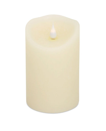 Set of Two Beige Flameless Pillar Candle