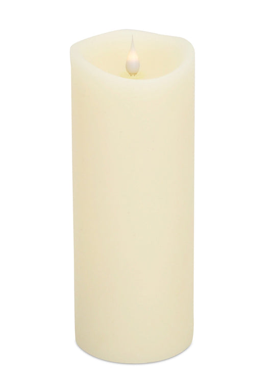 9" Beige Flameless Pillar Candle