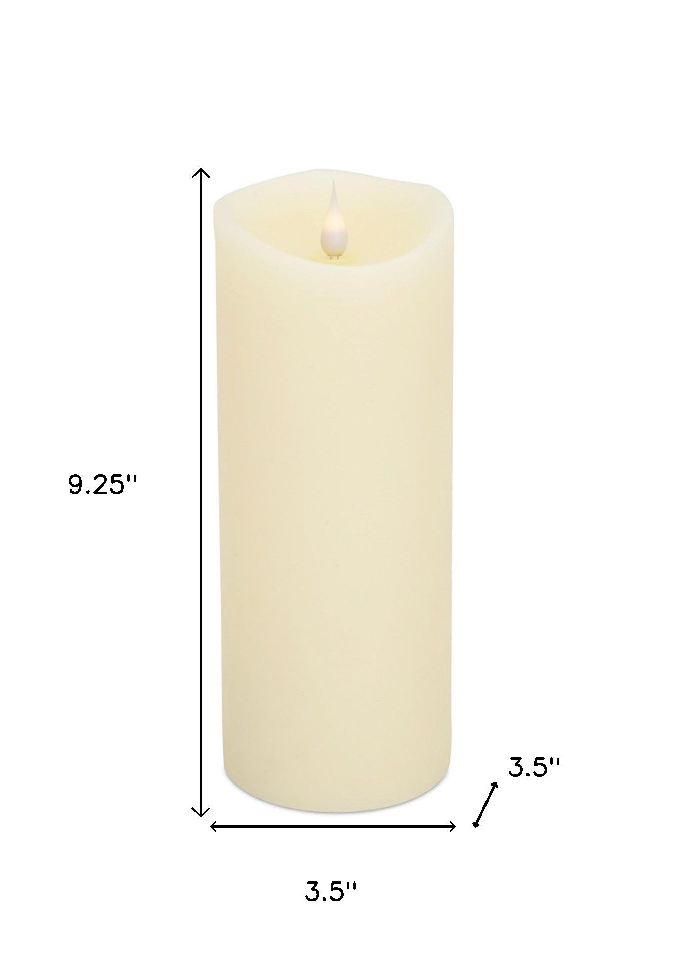 9" Beige Flameless Pillar Candle