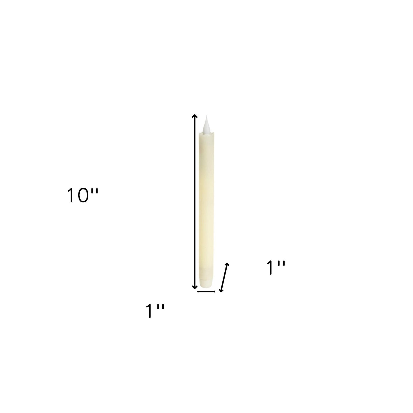 Set of Four Beige Flameless Taper Candle