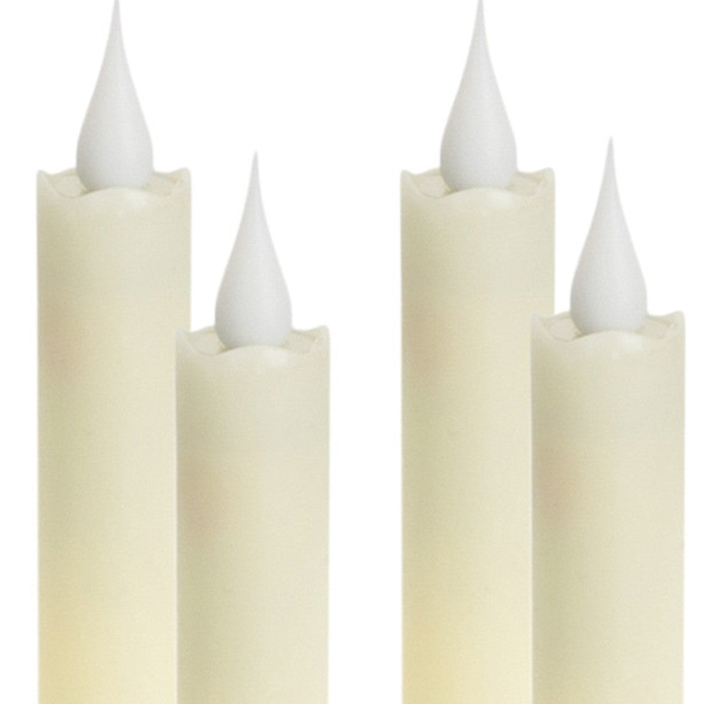 Set of Four Beige Flameless Taper Candle