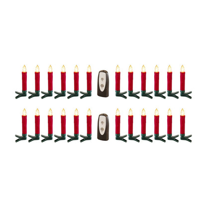 Set of Twentyfour Red Flameless Christmas Clip on Taper Candle