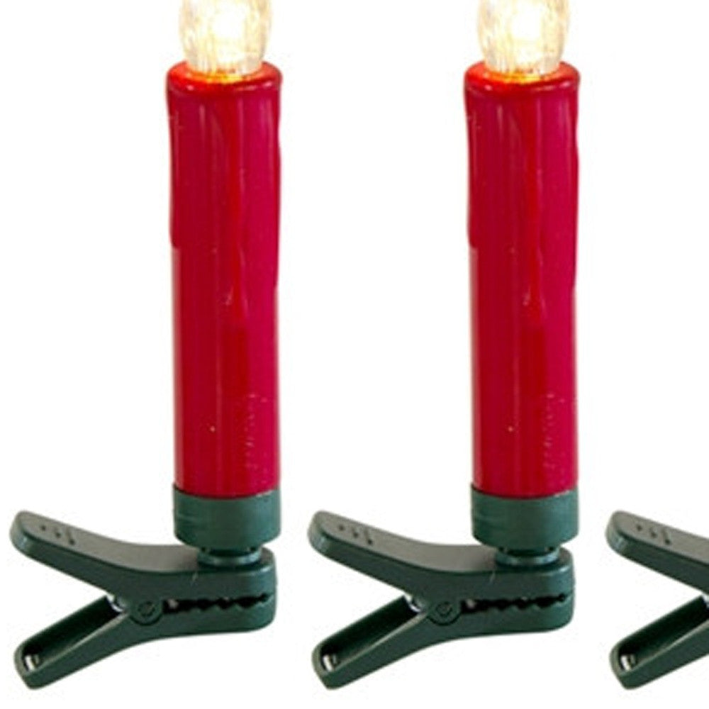 Set of Twentyfour Red Flameless Christmas Clip on Taper Candle