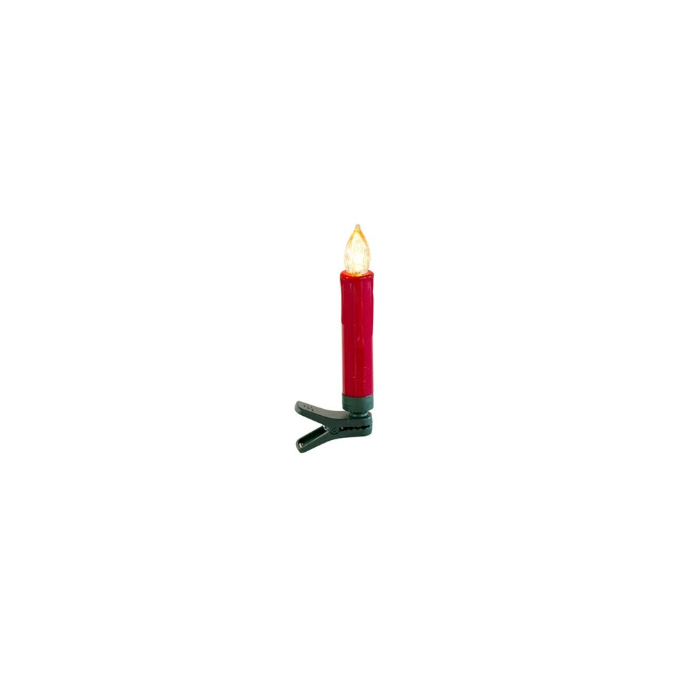 Set of Twentyfour Red Flameless Christmas Clip on Taper Candle