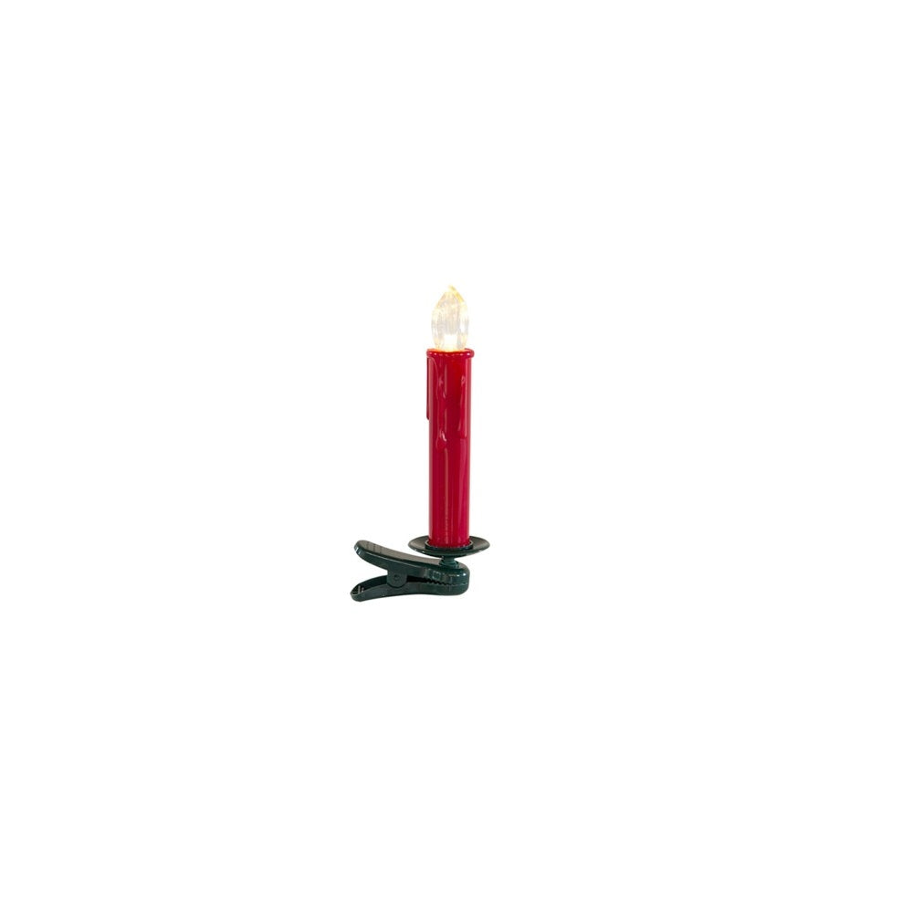 Set of Twentyfour Red Flameless Christmas Clip On Taper Candle