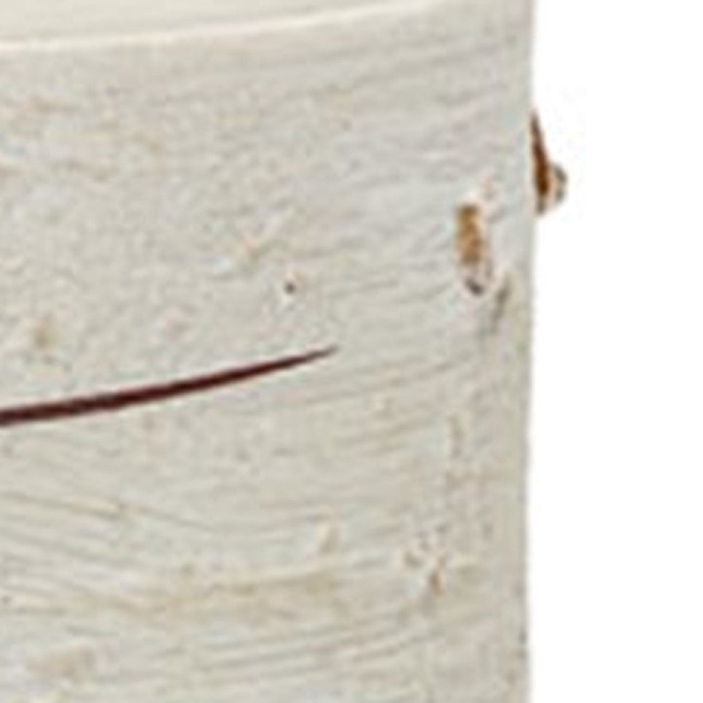 8" Beige and Ivory Flameless Pillar Candle