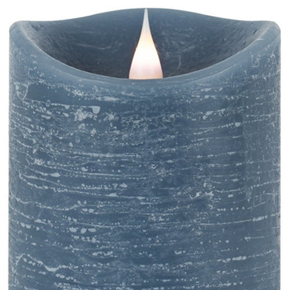 7" Blue Flameless Pillar Candle