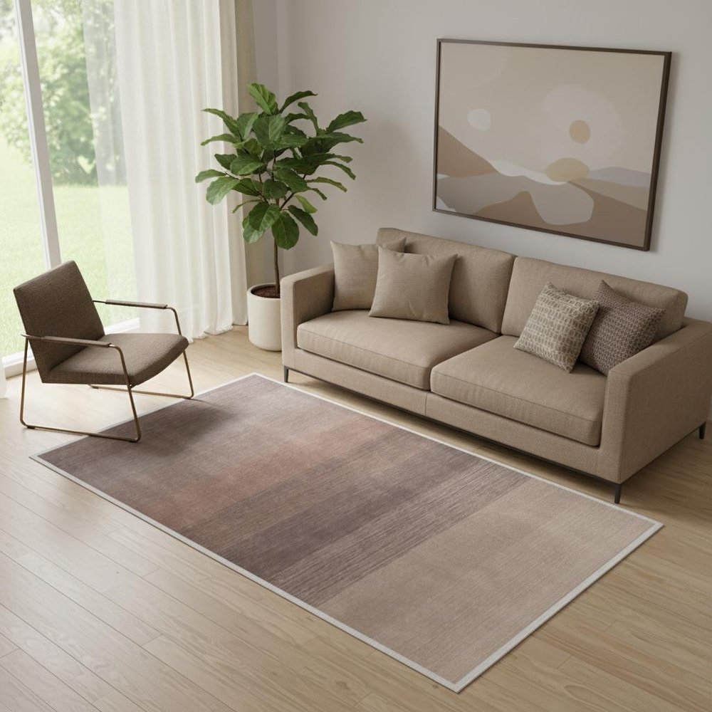 5' X 8' Violet And Brown Hand Loomed Area Rug