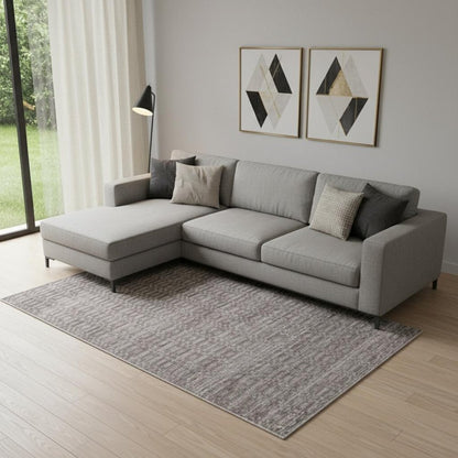 8' X 10' Charcoal And Rust Hand Loomed Area Rug