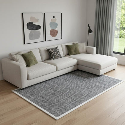 8' X 10' Charcoal And Dark Grey Hand Loomed Area Rug