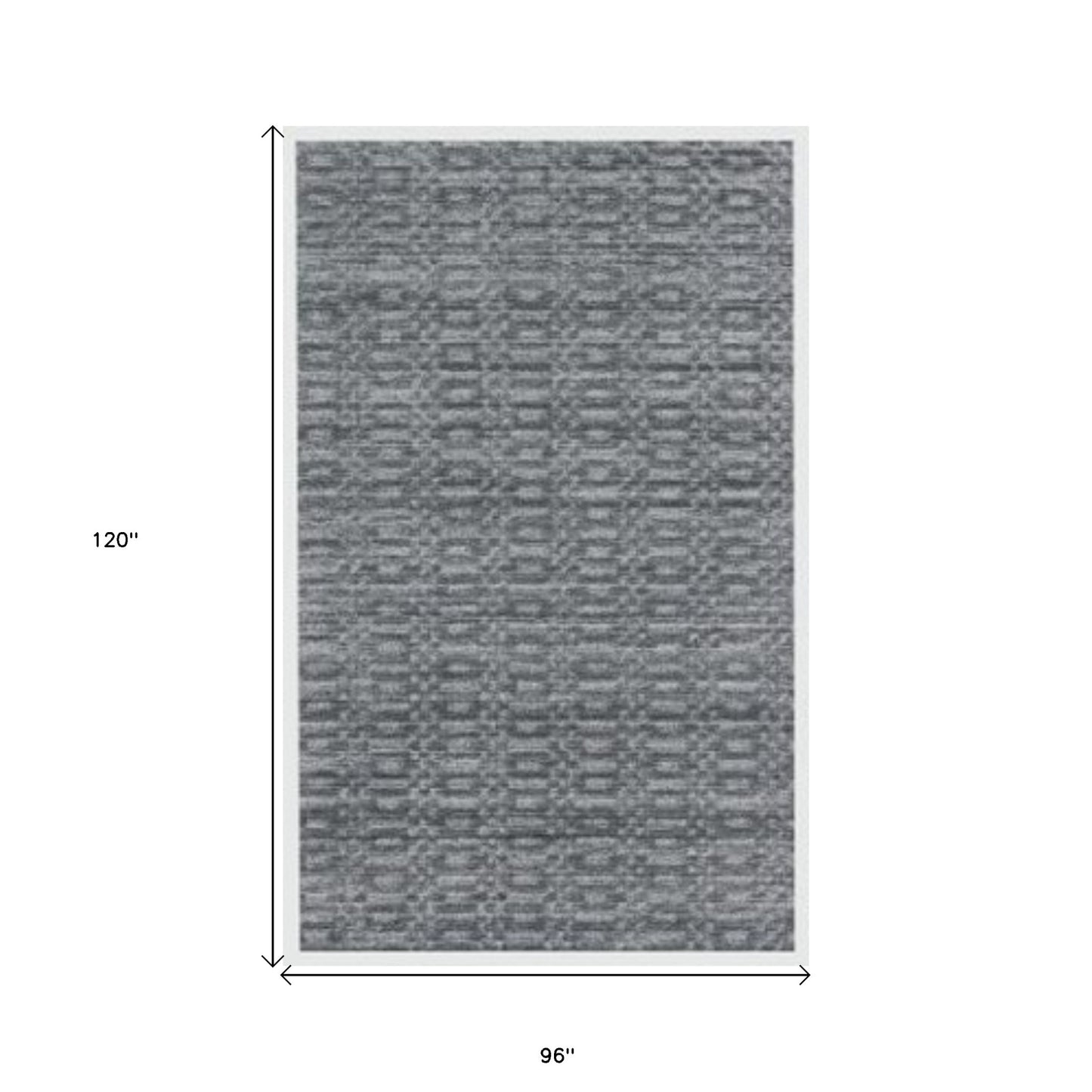 8' X 10' Charcoal And Dark Grey Hand Loomed Area Rug