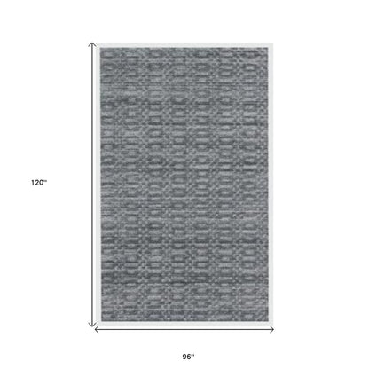 8' X 10' Charcoal And Dark Grey Hand Loomed Area Rug