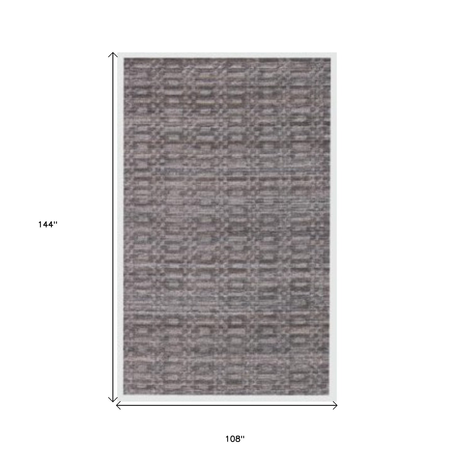 9' X 12' Charcoal And Rust Hand Loomed Area Rug