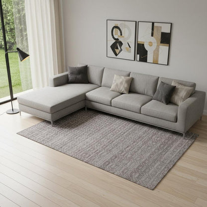 9' X 12' Charcoal And Rust Hand Loomed Area Rug