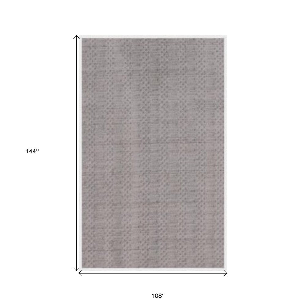 9' X 12' Charcoal And Dark Grey Hand Loomed Area Rug