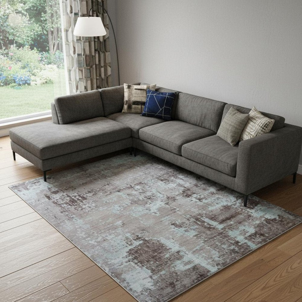8' X 11' Brown And Silver Hand Loomed Area Rug