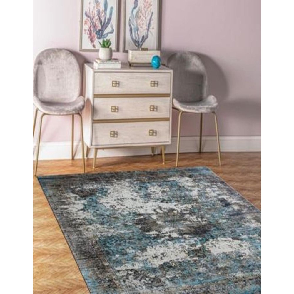 8' X 10' Gray And Ivory Abstract Hand Loomed Area Rug