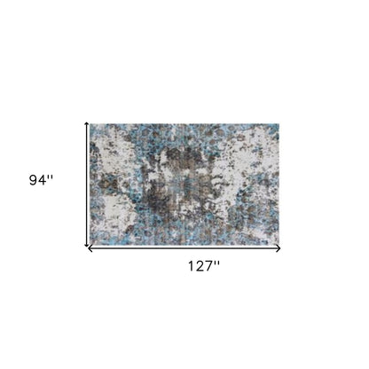 8' X 10' Gray And Ivory Abstract Hand Loomed Area Rug