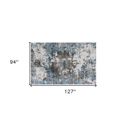 8' X 10' Gray And Ivory Abstract Hand Loomed Area Rug