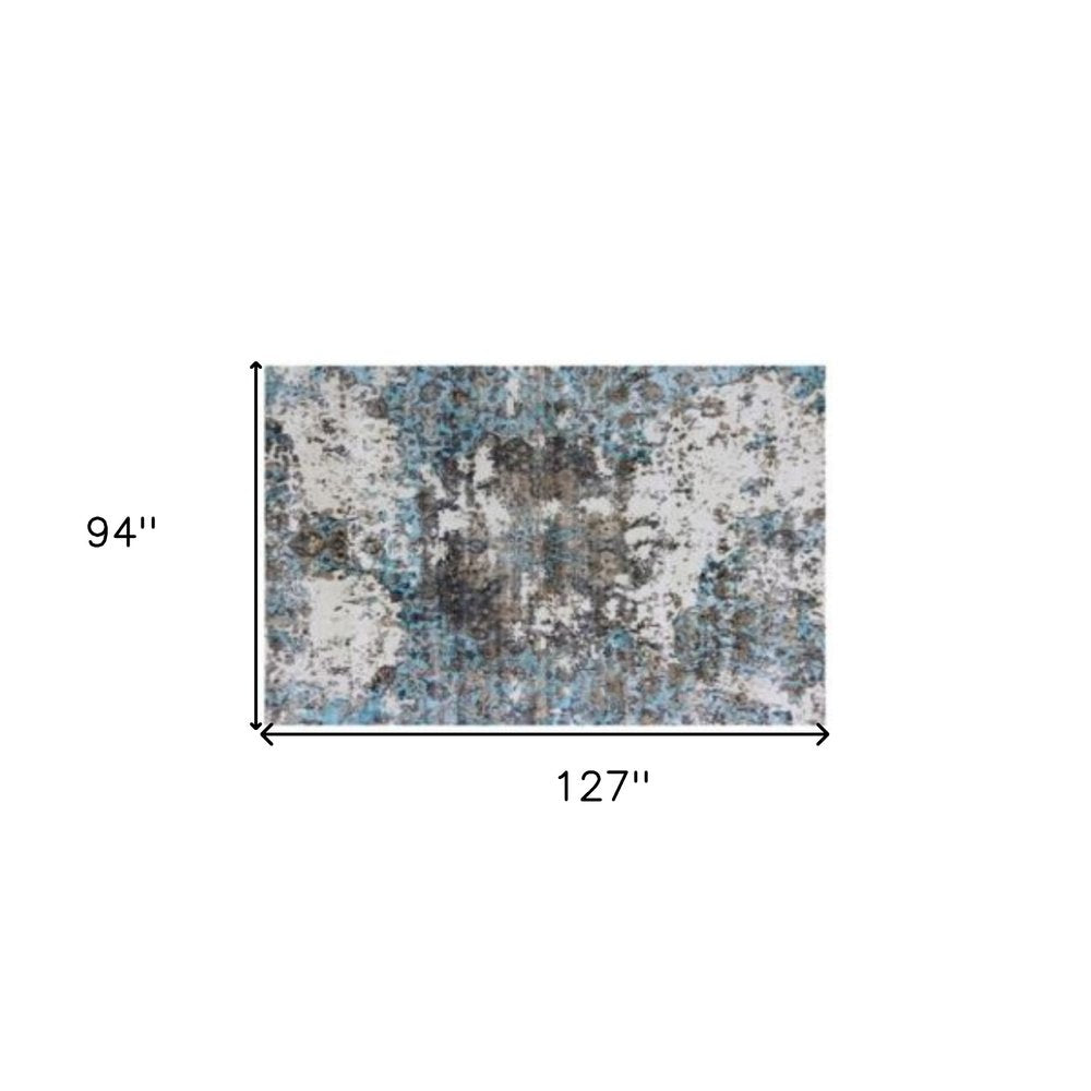 8' X 10' Gray And Ivory Abstract Hand Loomed Area Rug