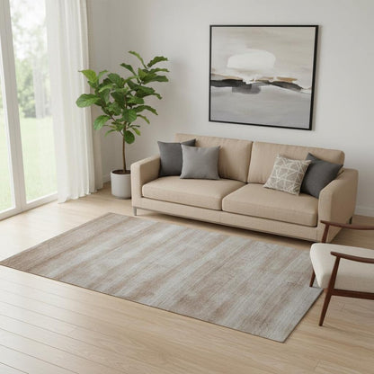 5' X 8' Tan And Brown Ombre Hand Loomed Area Rug