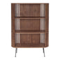 57" Natural and Brown Wood Three Tier Bookcase