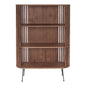 57" Natural and Brown Wood Three Tier Bookcase