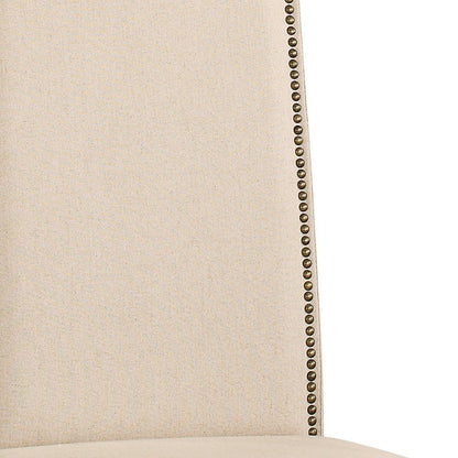 Cream And Chestnut Upholstered Linen Dining Parsons Chair