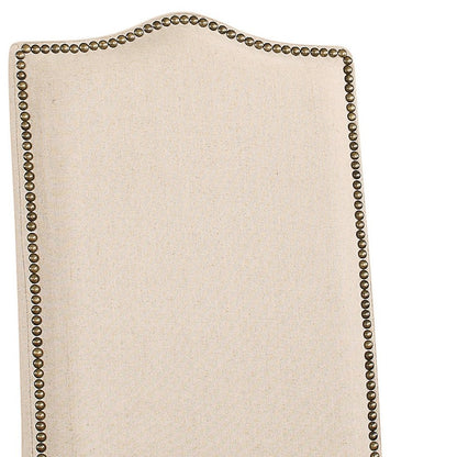 Cream and Gray Linen Dining Parsons Chair
